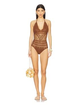 NWT superdown Crochet Halter Sunsuit